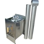 Koriks-Fiiber Kylpytynnyrisetti 2300L lasikuitualtaalla ja ulkokamiinalla Kamiina 25kW