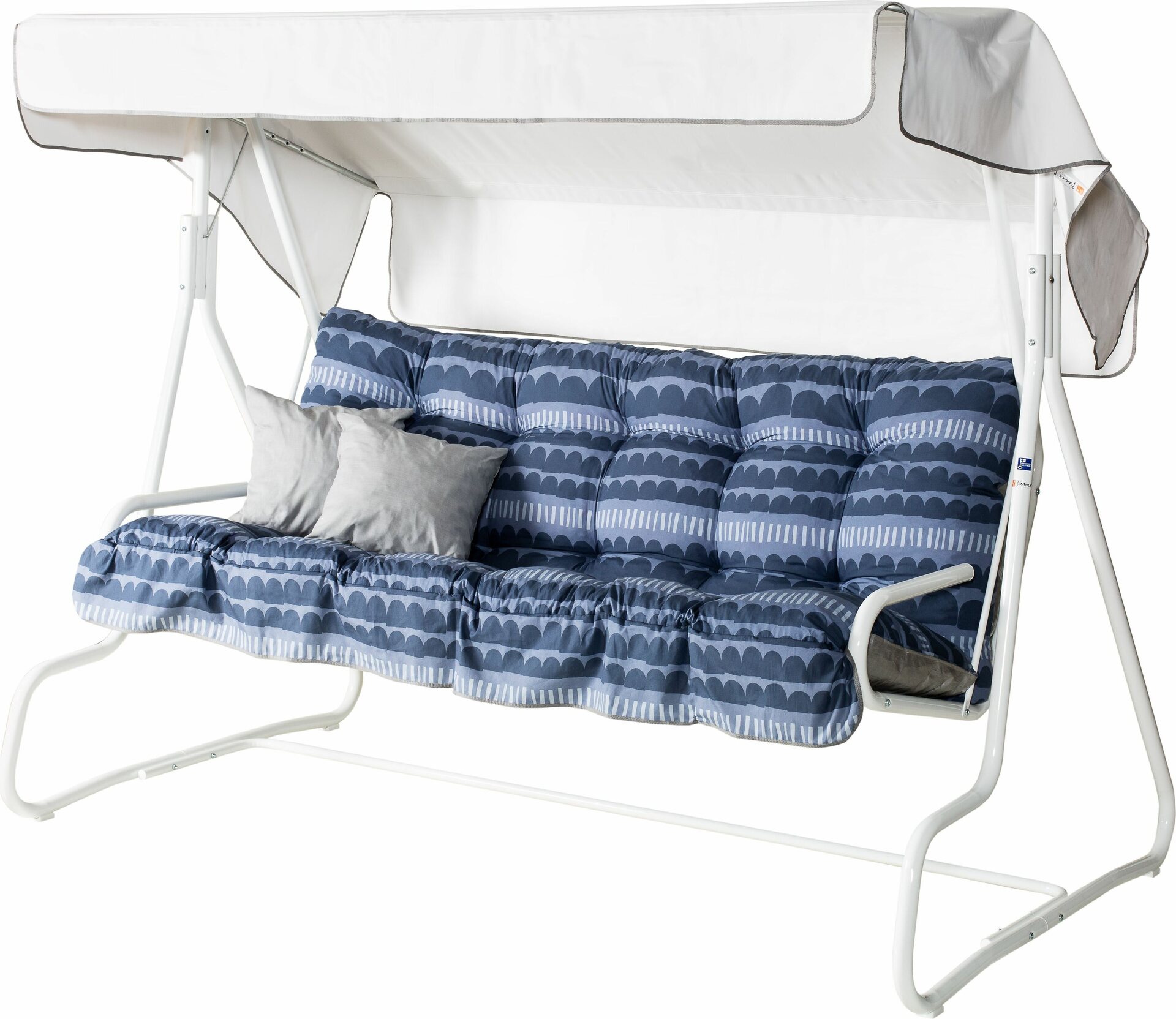 Varax Pihakeinu De Luxe valkoisella rungolla Sininen