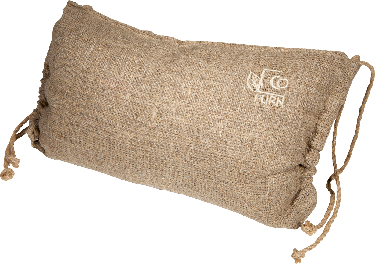 EcoFurn Ekotuoli Saarni harmaa öljytty Niskatyyny logolla