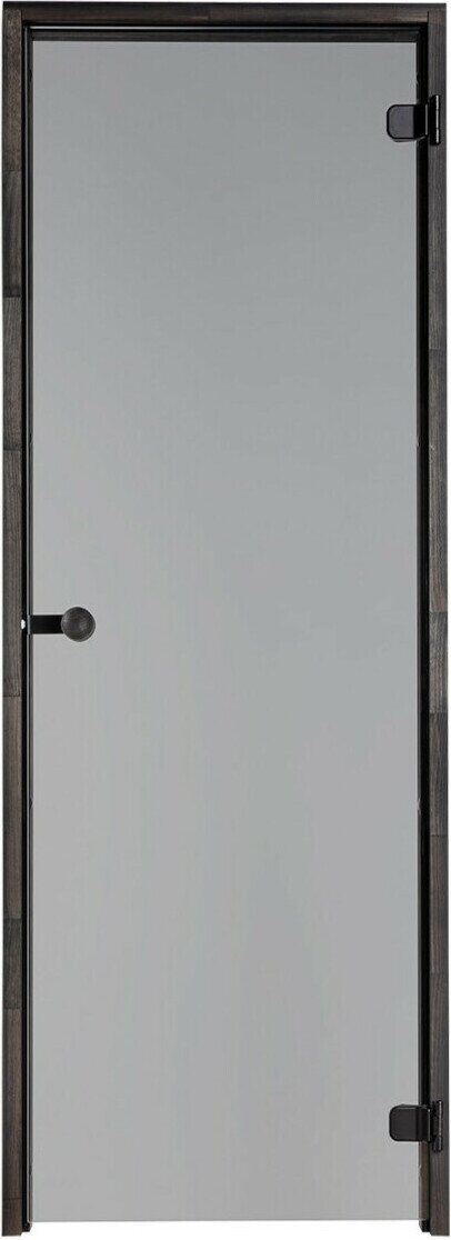 Vihtan Saunan lasiovi Löyly harmaa lasi Musta, sävytetty mänty