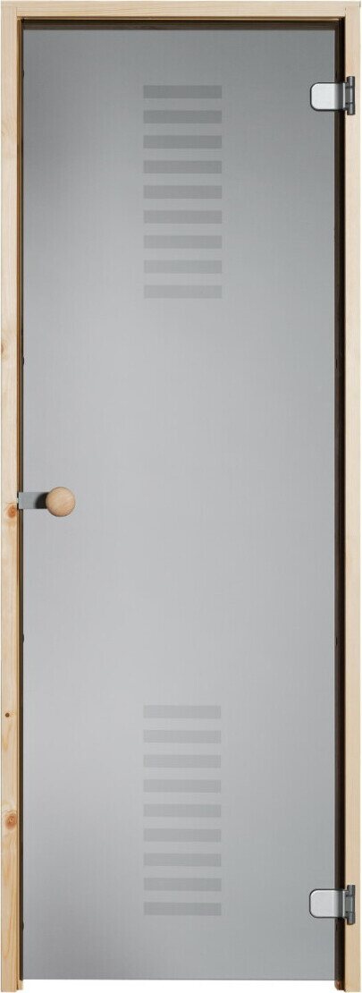 Vihtan Saunan lasiovi Löyly viiva harmaa lasi Mänty