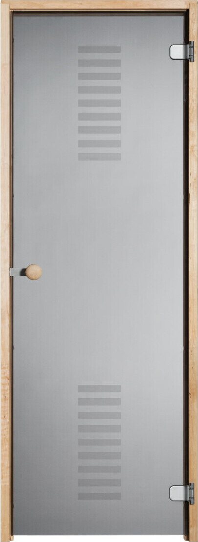 Vihtan Saunan lasiovi Löyly viiva harmaa lasi Tervaleppä