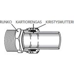 Puserrusliitin suora kromattu 15mm