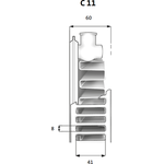 Purmo Lämmityspatteri Compact C11 korkeus 400mm, pituus 2000mm