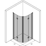 Hietakari Infinia 273 (223x223) Kaareva suihkunurkka taittuvilla ovilla
