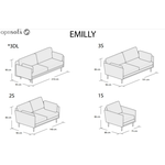 Optisofa Emilly Wooly 3-istuttava sohva