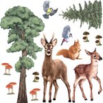 Pastelowe Metsän eläimet II -sisustustarra 13kpl 11-105cm