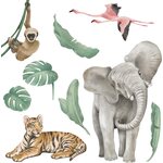 Pastelowe Safarin eläimet I -sisustustarra 9kpl 19-89cm