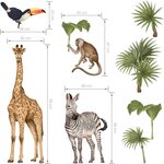 Pastelowe Safarin eläimet II -sisustustarrat 8kpl 31-99cm