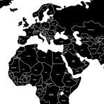 Pastelowe Maailmankartta valtiot -sisustustarra englanniksi, musta M 130x85cm