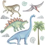 Pastelowe Dinosaurukset II -sisustustarra, vihreä/sininen