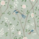 Boråstapeter PARADISE BIRDS - Linnut tapetti Turchese