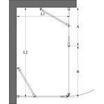 Hietakari Infinia 253 (211x214) Suihkunurkka kiinteällä seinällä ja kääntyvällä ovella jossa kiinteä osa