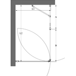 Hietakari Infinia 257 (212x214) Suihkunurkka kääntyvillä ovilla joista toisessa kiinteä osa