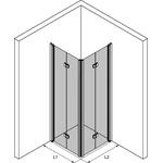 Hietakari Infinia 259 (213x213) Suihkunurkka taittuvilla ovilla