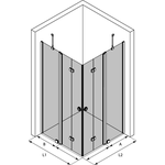 Hietakari Forma 381 Suihkunurkka taittuvilla ovilla joissa kiinteät osat