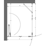 Hietakari Forma 377 Suihkunurkka taittuvalla ovella ja kääntyvällä ovella jossa kiinteä osa