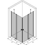 Hietakari Forma 379 Suihkunurkka kääntyvillä ovilla joissa kiinteät osat