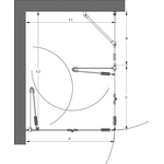 Hietakari Forma 378 Suihkunurkka taittuvilla ovilla joista toisessa kiinteä osa