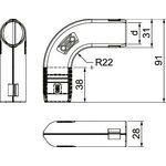 OBO Bettermann Suojaputken kaari muovia OBO Quick-pipe harmaa M25 5kpl