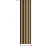 Evella Puuviilupintainen akustiikkalevy, V27 musta tammi 2,4 x 0,6m / 21mm