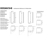 Vihtan Suihkukulma OCEAN 5+6 taittuvalla ovella ja kiinteällä seinällä