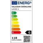 Grönlund Layer 4 LED-kattovalaisin Ø 80 + 60 + 45 + 30 cm, himmennettävissä, matta musta