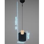 Grönlund LOG 20-kattovalaisin Ø 20 cm, ↕ 26 cm, puu/musta