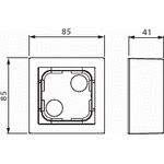 ABB Pintakotelo 85mm, Impressivo, korkeus 41mm, 1-osainen, matta musta