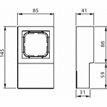 ABB Pintakotelo 85mm, Impressivo, 1-osainen, lista-asennus, matta musta