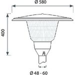 Airam Pylväsvalaisin Puistoprisma IP54 31W 4000K 2600lm PCC harmaa