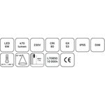 Saas Instruments Saunavalaisin Highline Löyly sort IP55 GX53