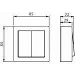 ABB Kytkin 5, 16AX/250V Impressivo 2 lisäliitintä, matta valkoinen