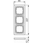 ABB Peitelevy Impressivo 85mm 3-osainen, matta valkoinen