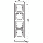 ABB Peitelevy Impressivo 85mm 4-osainen, matta valkoinen