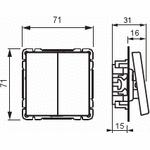 ABB Kytkin 6+6, 16AX/250V Impressivo ei lisäliittimiä, matta valkoinen