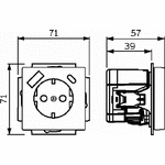 ABB Pistorasia Impressivo 1-os maadoitettu 2 x USB A +C laturilla, matta valkoinen