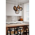 Sessak Lighting Laura riippuvalaisin 7-osainen Ø53cm musta / savunharmaa lasi