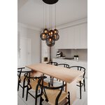 Sessak Lighting Laura riippuvalaisin 7-osainen Ø53cm musta / savunharmaa lasi