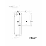 Vihtan Saunan lasiseinä 13 ovi + ylälasi + puolilasi Tiszta üveg