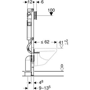 Geberit Seinä-WC asennusteline Duofix Sigma 112 cm korkea