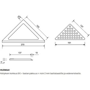 Unidrain Ritilä 2602 ClassicLine Column 200mm kulma