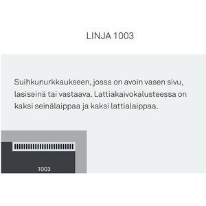 Unidrain Lattiakaivokaluste Linja 1003 2 seinäkiinnikettä 900mm