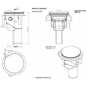 Merika Lattiakuivakaivo M-211 75/2x32mm pystyasennus