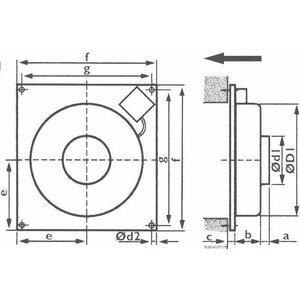 Kanavapuhallin KV-125A seinämalli