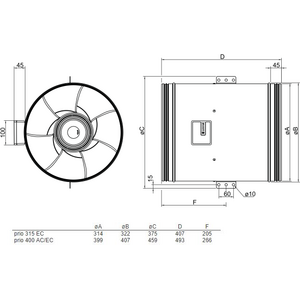 Systemair Kanavapuhallin Prio 400 EC 400V 3-vaihe