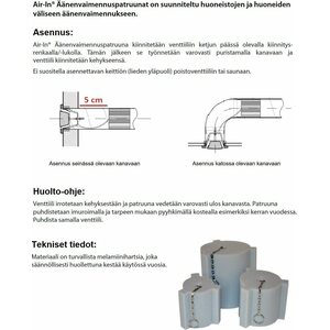 Dir-Air Äänenvaimennuspatruuna kanavaan 125mm