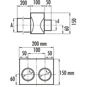 Vallox Liitäntäosa BlueSky 125mm seinämalli
