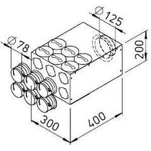 Vallox Ilmanjakolaatikko BlueSky 125mm / 6 lähtöä