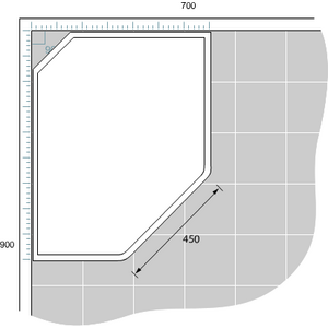 INR Suihkukaappi Bric 2 oikea kirkas/huurrettu 70x90cm